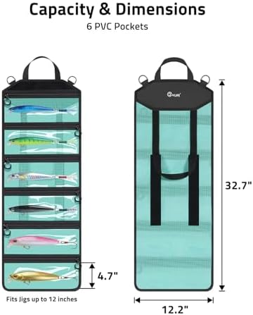 CVLIFE 6-Pocket PVC Mesh Fishing Lure Bag, Tackle Storage Organizer - Image 3