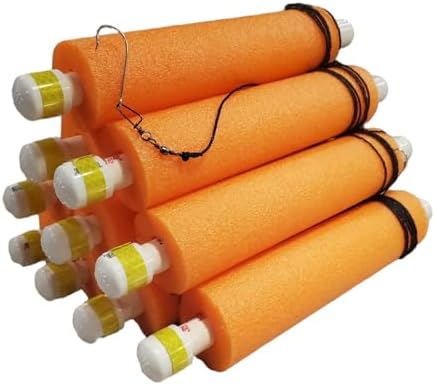 Rhodes Jugs Catfish Noodle Jugs 10 Pack - 7ft braided line - Kayaking - Made in USA - Ready to Go - Lime Green, Red, Blue, Orange, White & Multicolor - Catfish Rig - Catfish Tackle - Catfish Jug Lines by Unknown