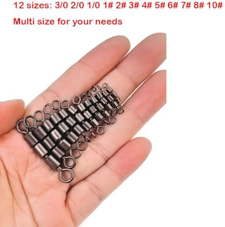 10-30pcs High Speed 3 Roller Swivels 3 Bead Rolling Chain Swivel Fishing Line Lure Connector 12 Sizes - Image 4