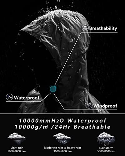 Outdoor Ventures Men's Packable Rain Jacket Waterproof Lightweight Raincoat - Image 2
