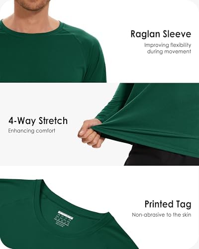Boladeci Men's UPF 50+ Sun Protection UV SPF Shirts Long Sleeve Lightweight Quick Dry Swim T-Shirts Rash Guard - Image 5