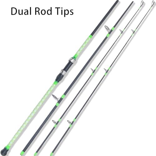 Surf Spinning Fishing Rod 9'-12', 3-Piece Carbon Fiber Saltwater Rod with 2 Identical Tips Lightweight High-Sensitivity Long-Cast Shore & Beach Casting Rod for Pier Surf Fishing - Image 2