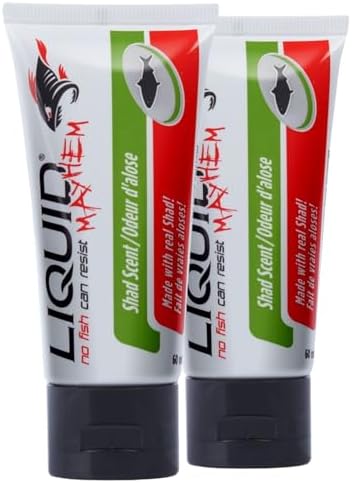 Liquid Mayhem Shad Fish Attractant Gel 60 ml / 2 oz · 60 Uses – Real Anchovy Bait & Aminos | UV-Enhanced Long-Lasting Gel – All Lure Types by LiquidMayhem