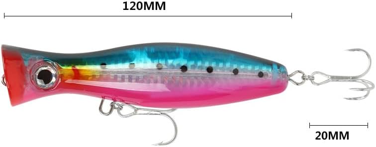 Popper Fishing Lures Topwater Hard Baits Swimbait with Treble Hook - Image 3