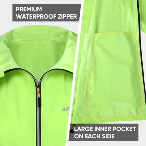 APEXUP Packable Rain Jacket Men Waterproof Lightweight Raincoat with Hood - Image 4