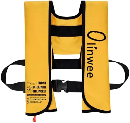 Adult Automatic Inflatable PFD Jacket, Adjustable and Lightweight Water Sports Vest for Kayak SUP Paddleboarding Boating Sailing Fishing (Buoyancy is Greater Than 150 N) by Unknown