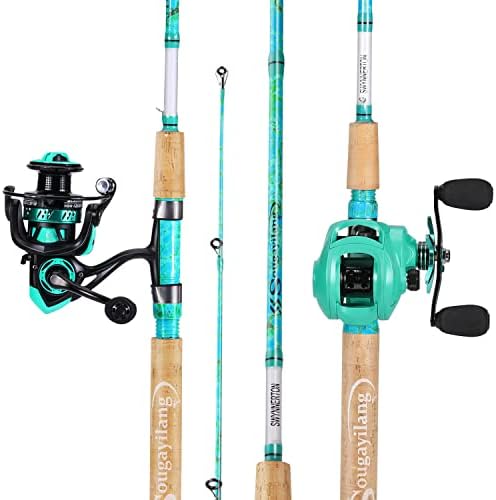 Sougayilang Fishing Rod and Reel Combo, 2-Piece 5-Foot 6-Inch Graphite & Fiberglass Rod, Durable and Strong, Quickset Anti-Reverse Fishing Reel (1Pack/2Pack) - Image 2