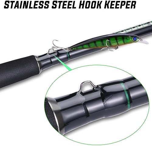Sougayilang Catfish & Saltwater Surf Combo – 2-Piece Medium Heavy Casting Rod with Conventional Reel, 6+1 Bearings, Aluminum Uplock Seat for Catfish, Salmon, Striper, Bluefish(7'/7'6''/8') - Image 4