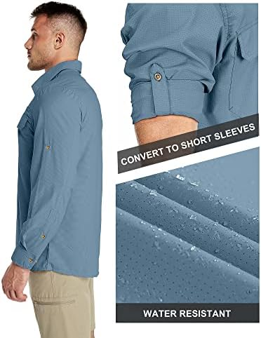 33,000ft Men's Long Sleeve Sun Protection Shirt UPF 50+ UV Quick Dry Cooling Fishing Shirts for Travel Safari Camping Hiking - Image 3