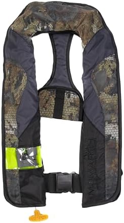 Momarsh Lifeline Auto Inflatable Personal Flotation Device 33g | Durable Waterfowl Hunting Life Jacket with Splash Proof Exterior Pockets, D-Ring Kill Switch and Minimal Profile (Optifade Timber) by Momarsh