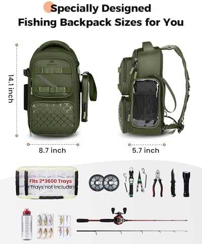 MATEIN Fishing Sling Bag with Phone Pouch, 3600 Tackle Box Backpack - Image 5