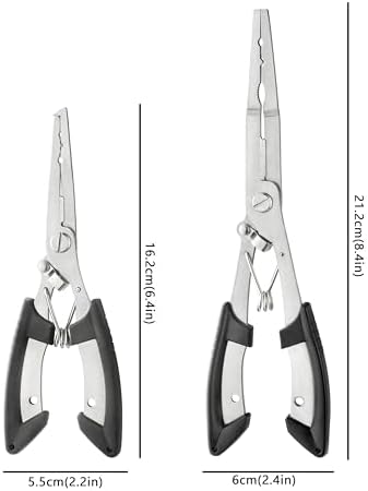 HAMMER IRON ALLEY 2PCS Stainless Steel Fishing Pliers with Lanyard, HIA Needle Nose Pliers Fishing Hook Remover, Great for Saltwater and Freshwater - Image 2