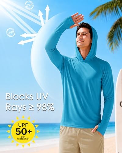Boladeci Men's UPF 50+ Sun Protection Lightweight Hoodie Shirts Long Sleeve Fishing Shirt SPF UV Hiking Swim - Image 3