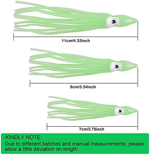 Fishing Squid Skirts Lures Octopus Skirts Trolling Lures Soft Plastic Fishing Tackle Squid Bait for Saltwater Bass Salmon Trout - Image 3