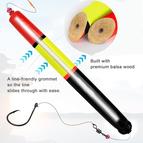 Fishing Bobbers Floats, Catfish Floats Weighted Float for Fishing, High Visibility Wood Bobber for Catfish Pike - Image 5