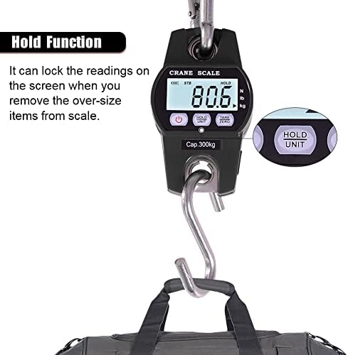 Fuzion Hanging Scale 660LB/300KG, Crane Scale with Snap-Fit Lifting Ring - Image 5