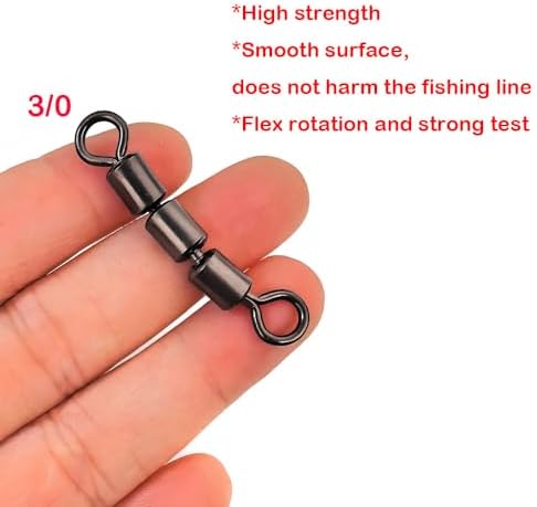 10-30pcs High Speed 3 Roller Swivels 3 Bead Rolling Chain Swivel Fishing Line Lure Connector 12 Sizes - Image 3