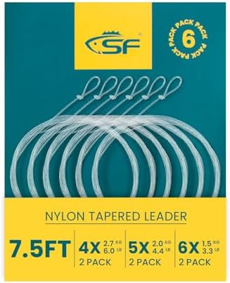 SF Hand Tied Loop Fly Fishing Tapered Leader Freshwater Trout by SUNSHINEFISHING