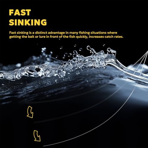 SF 100% Pure Fluorocarbon Leader Material Fishing Line Virtually Invisible Shock Resistant Increased Sensitivity Sink Fast Clear 55yd - Image 4