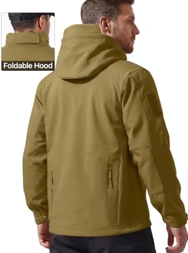 FREE SOLDIER Men's Hooded Waterproof Softshell Jacket - Image 2