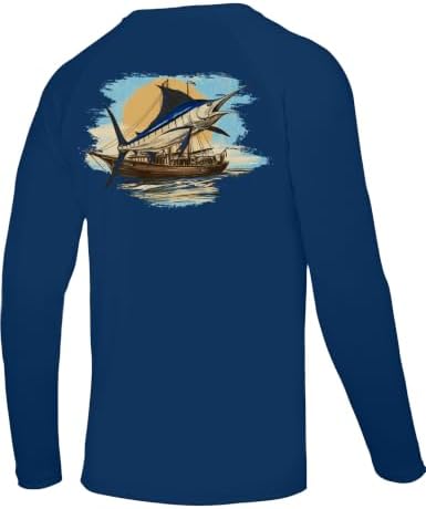 Men's UPF 50+ Sun Fishing Shirt, Long Sleeve UV Protection Tee, Quick Dry Rash Guard for Outdoor Swim Hiking by Twekfish
