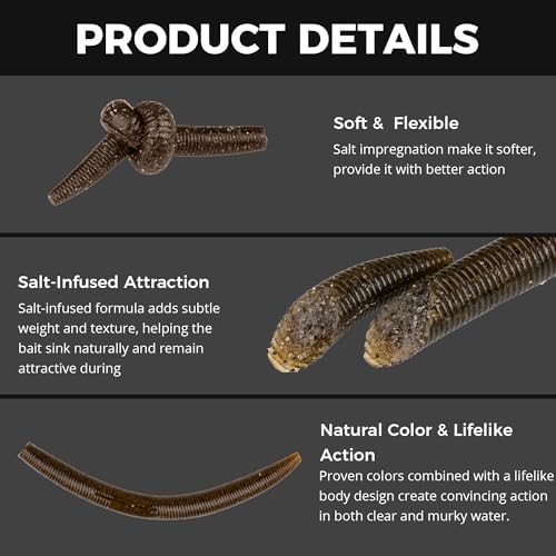 4"/5" Senko Worms Kit, Salt Impregnated Soft Plastic Lures - Image 2