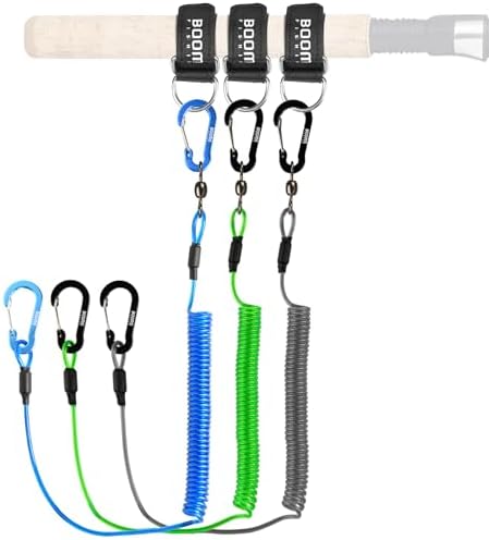 Booms Fishing T02 Fishing Pole Tether, Kayak Paddle Leash, Paddle Board Fishing Accessories, Heavy Duty Fishing Lanyard for Fishing Tools/Rods/Paddles by BoomsFishing