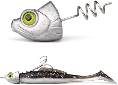 15 Pack Line Thru Swimbait Fishing Jig Heads(No Hooks), Anti-Throw Off Design Save Soft Bait 1/8 3/16 1/4 3/8 1/2oz for Bass Fishing by OJYDOIIIY