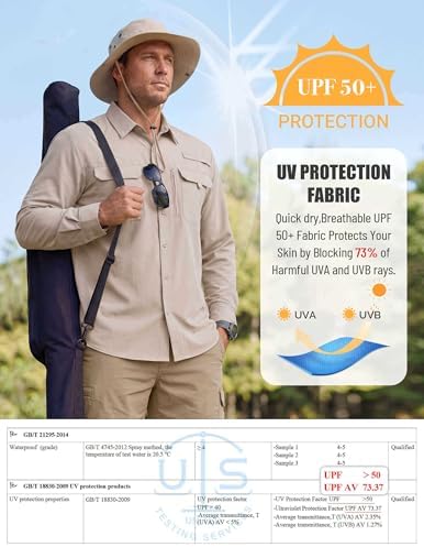 WULFUL Men's Sun Protection Fishing Shirts UPF 50+ Lightweight Quick Dry Cooling Long Sleeve Shirts for Work Hiking Safari - Image 5