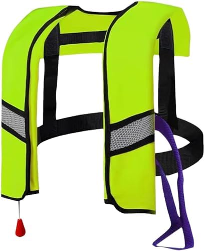 Automatic Inflatable Life Jacket for Adults – Adjustable Buoyancy Vest with Manual Override,Reflective Strips & Safety Whistle for Boating, Kayaking, Surfing & Swimming. by Bon+amixyl