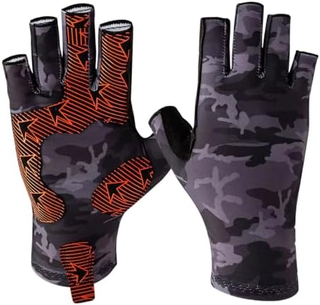 SUJAYU Anti-Slip Silicone Fishing Gloves for Men & Women - UV Sun Protection for Sailing, Kayaking, Paddling, Rowing - Fly Fishing Accessories by SUJAYU