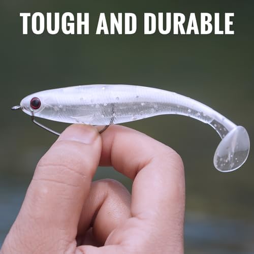 TRUSCEND Shadtale Easy Catch Soft Fishing Lures, Unique Vibration and Action for Various Rigs, Paddle Tail Swimbaits Trailer for Bass, Trout, Crappie, Walleye, Redfish, Saltwater & Freshwater Fishing - Image 6