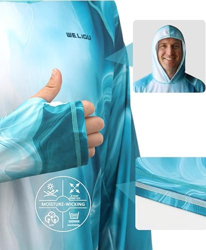 Men's UPF 50+ Sun Protection Hoodie, Long Sleeve Fishing Shirt - Image 5