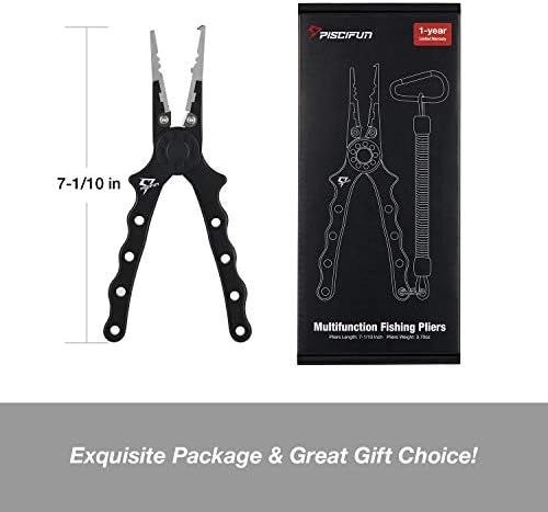 Piscifun Saltwater Fishing Pliers, Aluminum, Split Ring, Braid Cutter - Image 5