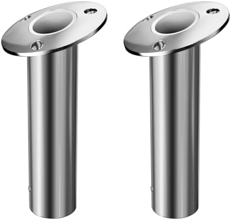 2Pcs Rod Holders for Fishing Boat, Heavy Duty 316 Stainless Steel Fishing Rod Pole Holder, Flush Mount, 15/30/90 Degree by METRAXION