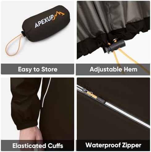 APEXUP Packable Rain Jacket Men Waterproof Lightweight Raincoat with Hood - Image 5
