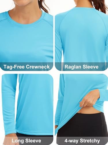 MAGCOMSEN Women's Long Sleeve Shirts UPF 50+ Sun Protection Shirts for Hiking Fishing Workout Rash Guard - Image 5