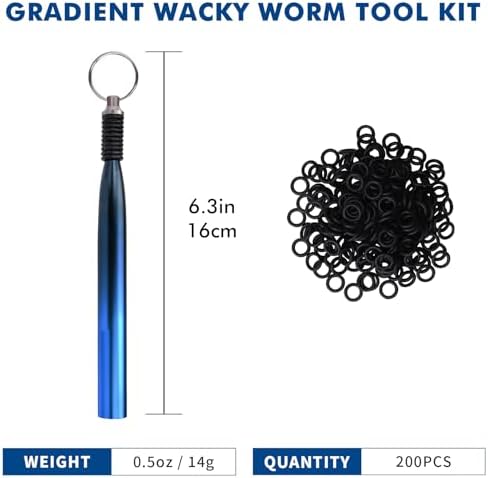 TRUSCEND Gradient Fishing Wacky Rig Tool with Silicone O Rings 210Pcs for 3"-4" and 5"-7" Fishing Worm Lures, Ultra-Smooth Downriggers Tube for Easy Installation and Great Protection of Stick Bait - Image 3