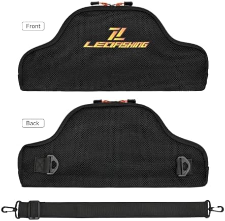 LEOFISHING Fishing Rod and Reel Combos Bag Portable Foldable Fishing Pole Case 45cm/17.7" for Short Telespoic Fishing Pole Store Up to 1-2 Fishing Rod with Reel Breathable Mesh Material - Image 4