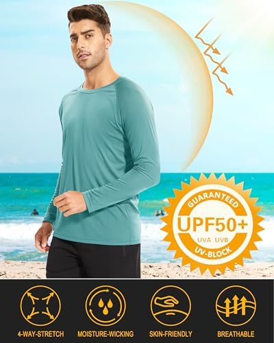 MAGCOMSEN Men's Long Sleeve Shirts UPF 50+ UV Sun Protection Athletic Shirts for Hiking Running Workout Rash Guard - Image 2