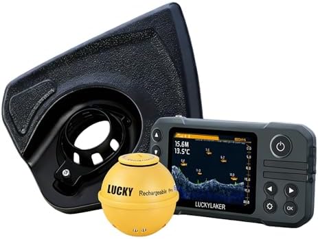 LUCKY Wireless Kayak Fish Depth Finder Handheld Portable Fish Finders Transducer Bass Fishing Sonar Sensor Mount with Floating Plate for Boats MT-202PLUS by LUCKY