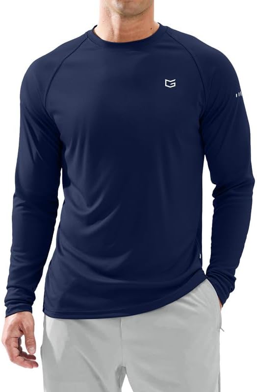 Men's Sun Protection Swim Long Sleeve UPF 50+ Rash Guard Lightweight Shirts by GGradual