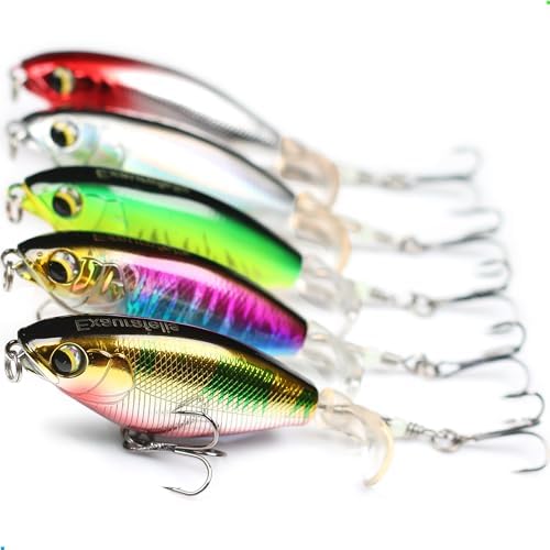EXAURAFELIS Topwater Buzz Lure, Floating Rotating Tail Fishing Lure, Surface Noisy Hard Bait, Artificial Segmented Bait for Bass, Pike, Trout, Freshwater Saltwater Angling Tackle by EXAURAFELISFISHING