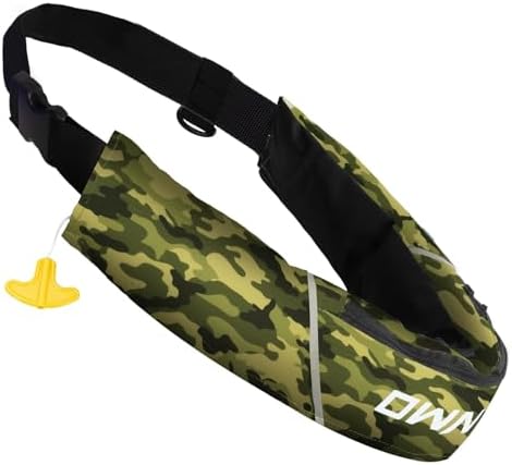 Owntop Manual Inflatable Belt Pack, Adults Swim Jacket with Blowpipe & Whistle, 24g CO2 Cylinder Included, Low Profile for Kayaking, Fishing, Paddle Sports by Owntop
