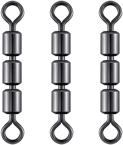 Dr.Fish High Speed 3 Roller Swivels, Bead Chain Barrel Swivels Fishing Tackle Trolling Rolling Leader Lure Connector Salmon Walleye Freshwater by DrFish