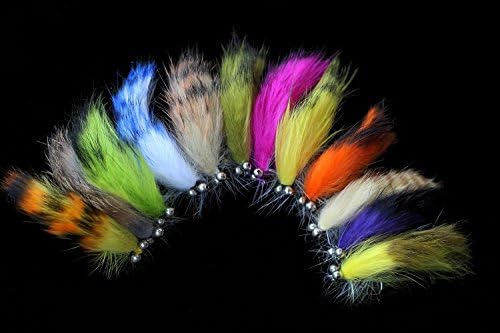 Tigofly 12pcs Weighted Head Zonker Streamer Trout Fly Fishing Flies Size #6 by TigoflyFlyFishingFactory