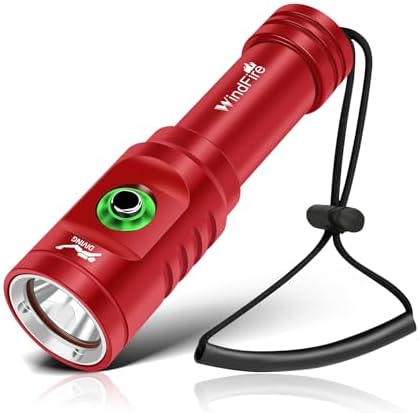 WINDFIRE TS08 Scuba Dive Light Rechargeable, Underwater Diving Flashlight by WINDFIRE