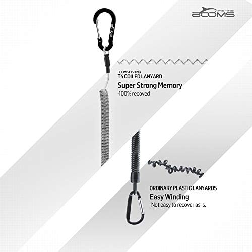 Booms Fishing T04 Fishing Lanyards Fishing Tool/Pole Safety Coil Lanyard Retractable Wire Inside Tup Cover - Image 5