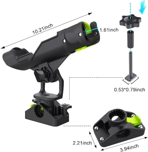 Combo Mount Fishing Rod Holders - 360 Degree Adjustable Boat Rod Rack - Image 4