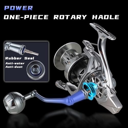 GARRET Spinning Reel, 8000/10000/12000 Aluminum Frame Surf Fishing Reels, Carbon Fiber 55LB Power Drag, Heavy Long Casting Inshore Saltwater & Offshore Saltwater Freshwater Fish Reel - Image 4